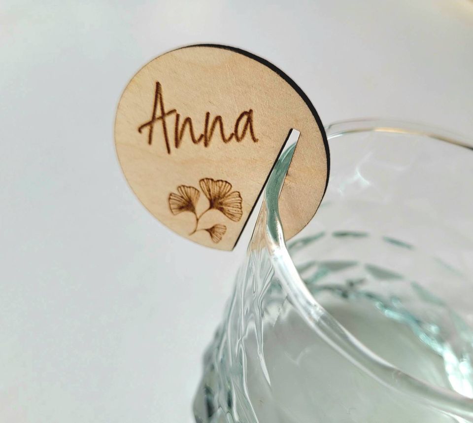 Drink Charms, Wedding Favours, Personalised Wooden Glass Charm
