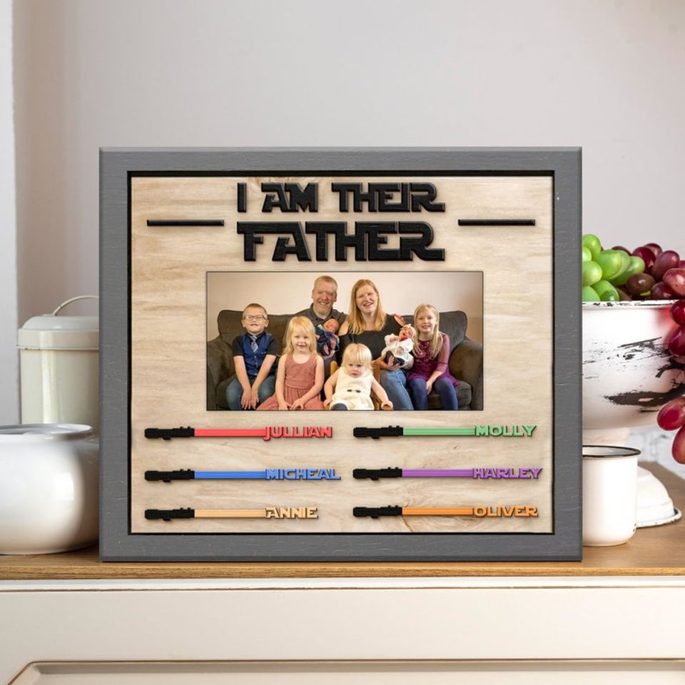Fathers Day Gift With Photo, I Am Their Father Wooden Sign, Personalized Sign, Gift for Dad, Meaningful Sign For Dad, Fathers day signs