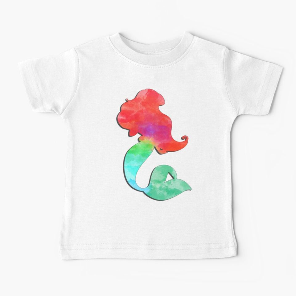 Mermaid Watercolor princess Baby T-Shirt