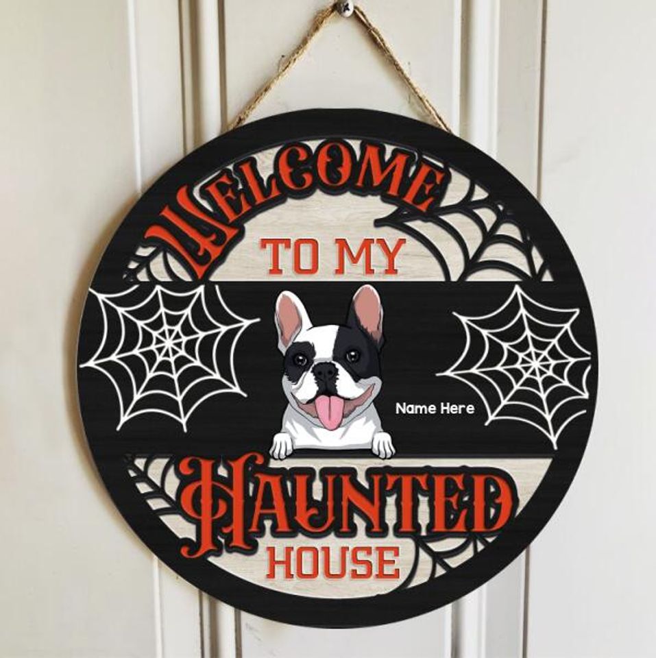 Personalized Welcome to My Haunted House Door Sign