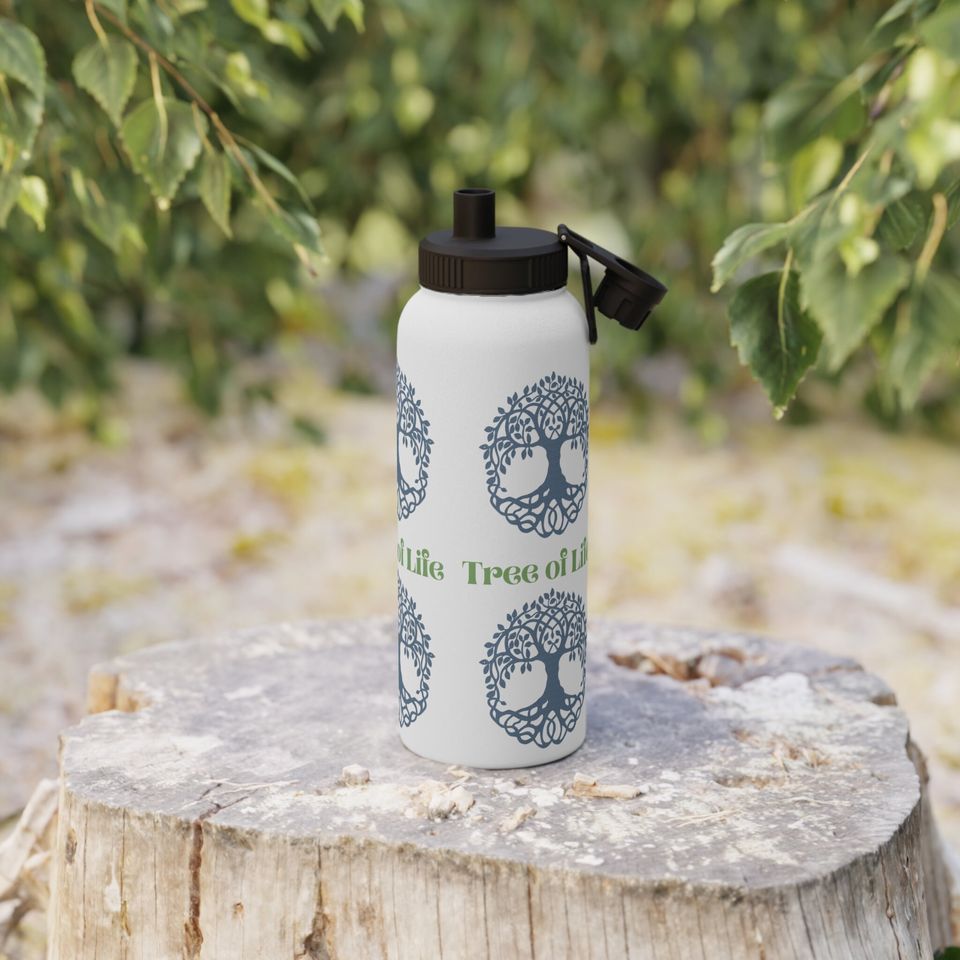 Tree Of Life Stainless Steel Water Bottle Sports Lid