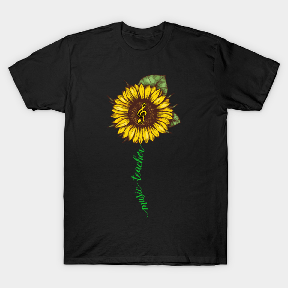 Music Teacher Sunflower - Music Teacher Gifts - T-Shirt