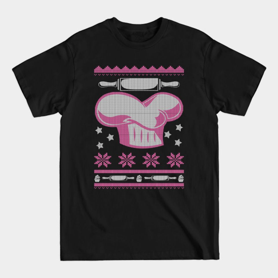 Chef Hat Ugly Christmas Holiday Bakers - Bake Ugly Christmas - T-Shirt