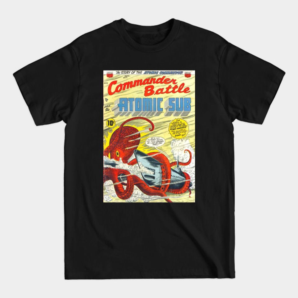 Giant Octopus vs Atomic Sub Comic Cover - Comics - T-Shirt