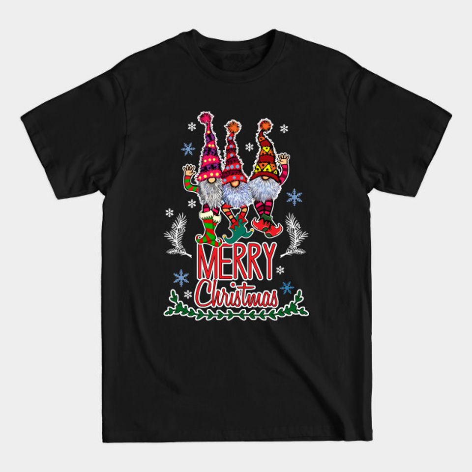 Cute Merry Christmas Gnomes - Merry Christmas - T-Shirt
