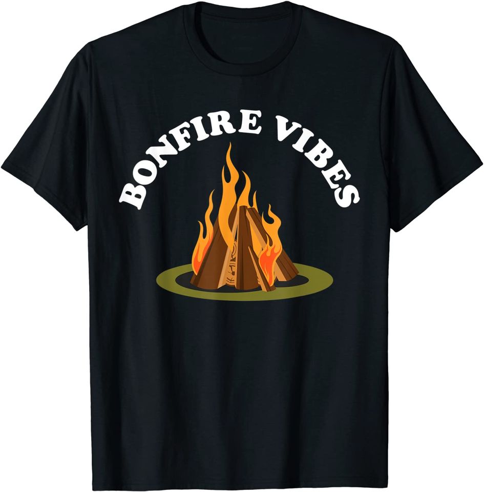 Bonfire Vibes Novelty Outdoor Fall Graphic T-Shirt