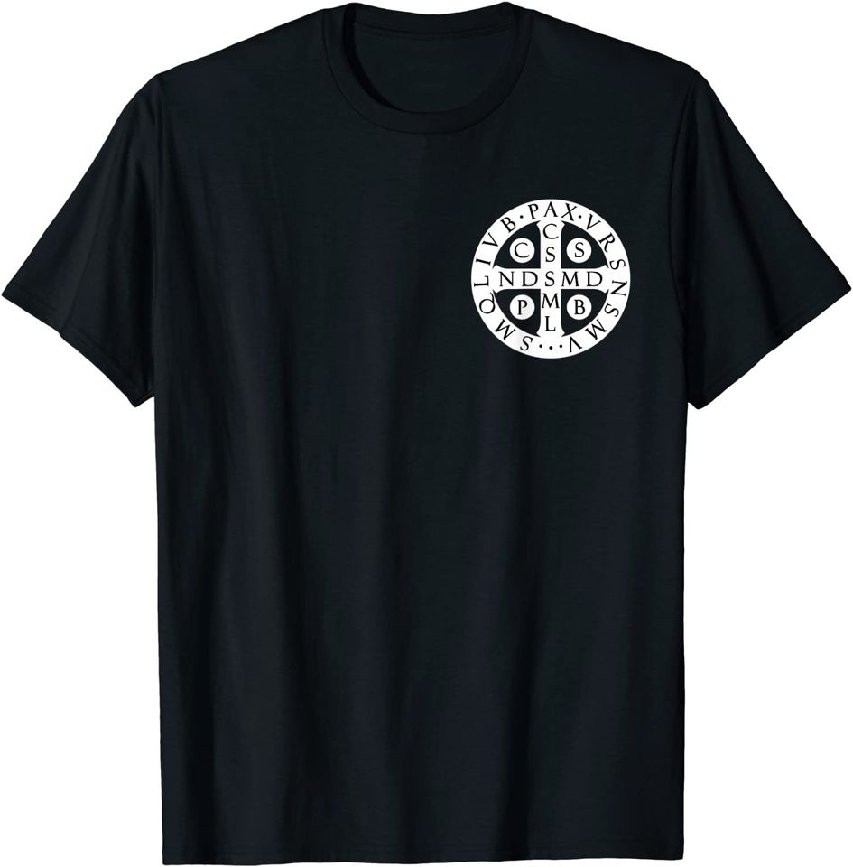 St. Benedict Medal Catholic Saint Cross Prayer T-Shirt