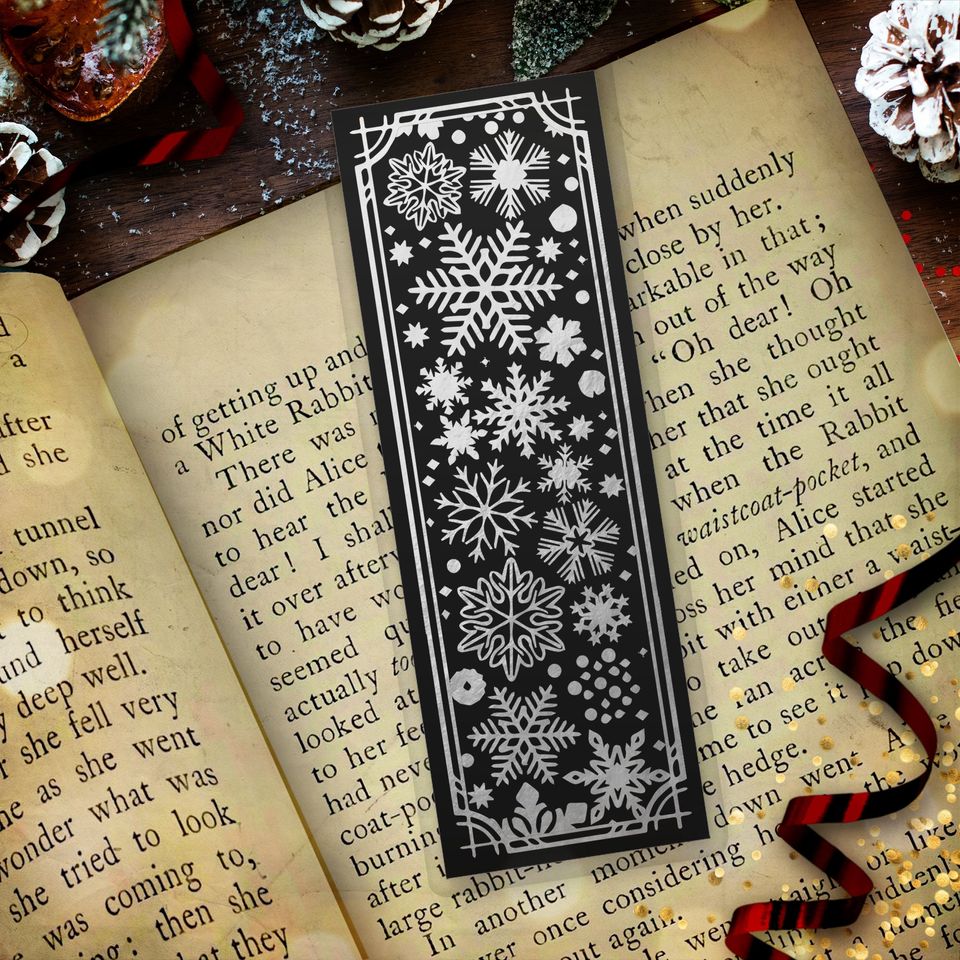 Christmas Snowflakes Foil Art Bookmark