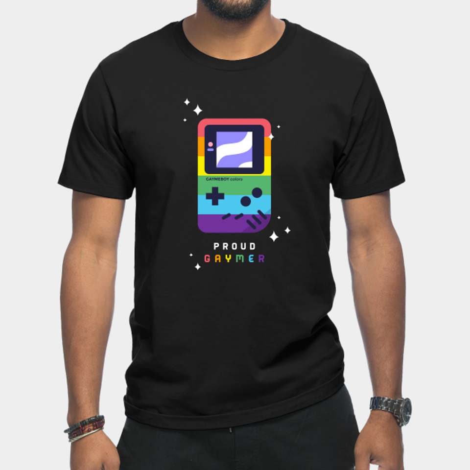 Gaymer Boy Rainbow Colors, LGBT Pride Month Gift - Gamer - T-Shirt