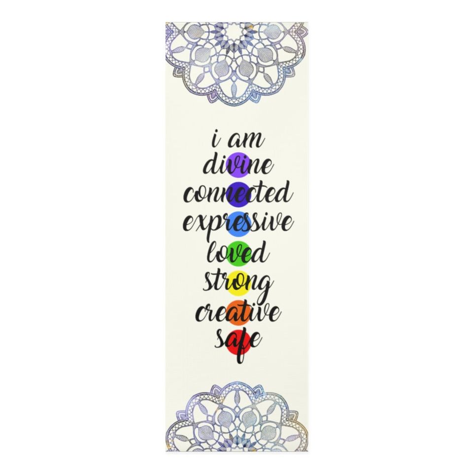 I Am Divine  - Foam Yoga Mat - Gifts for Her - Yoga Accessories