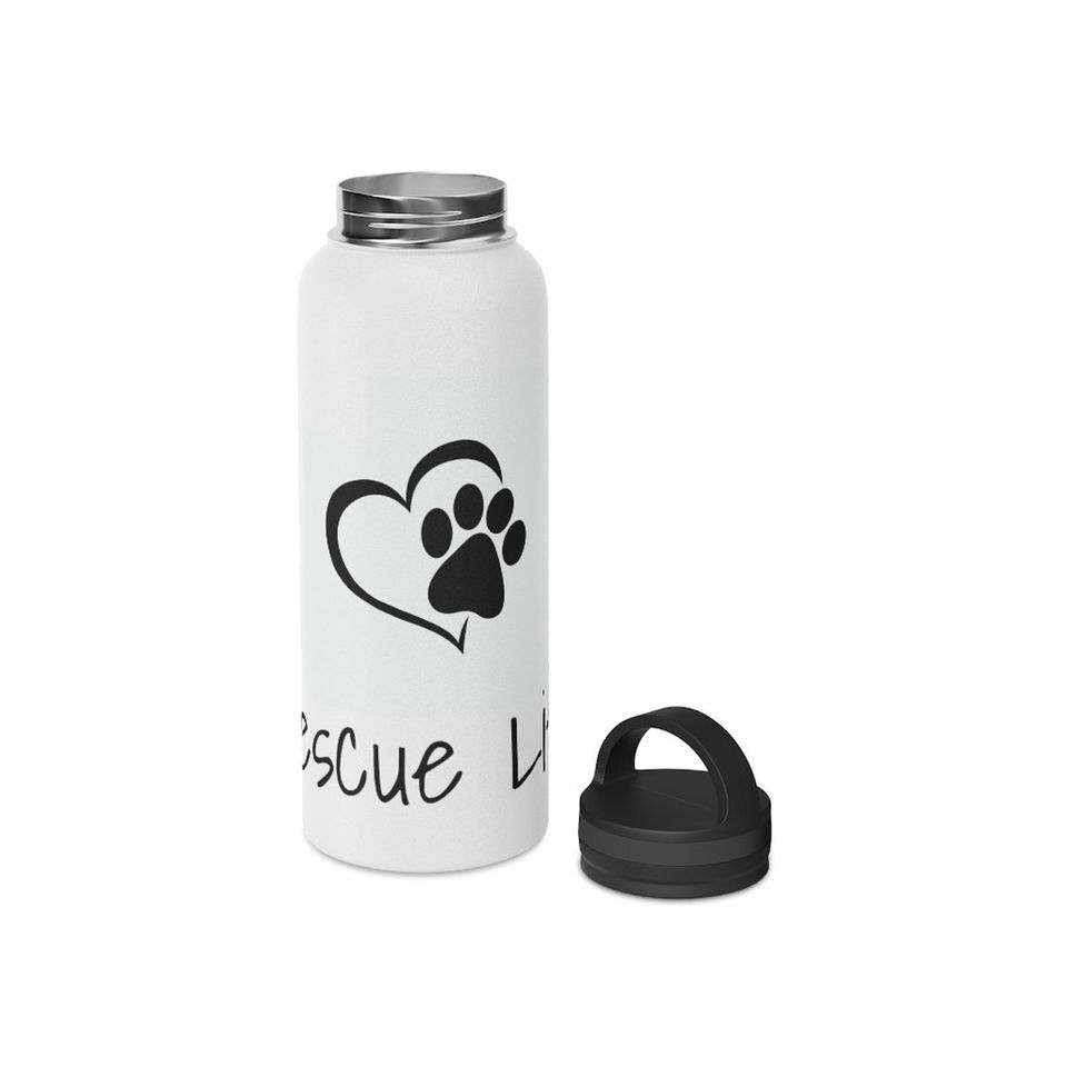 Rescue Life Stainless Steel Water Bottle, Handle Lid
