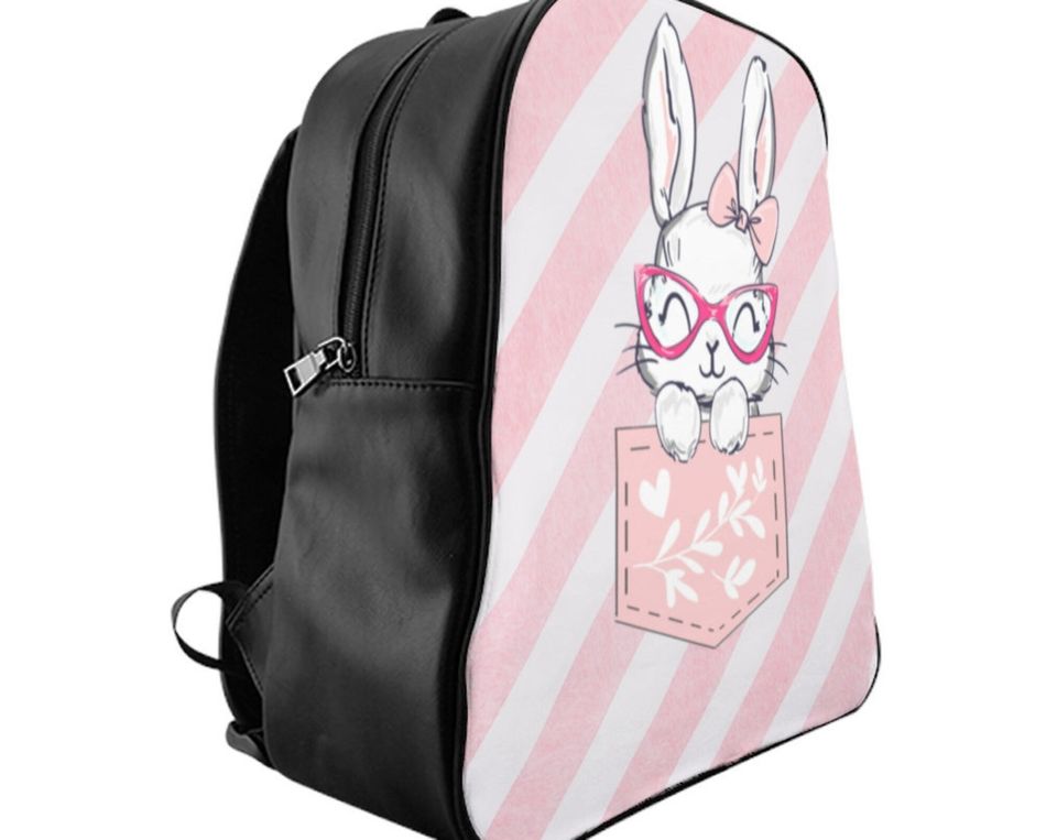 Pink Study Rabbit School Girl's Gift Backpack