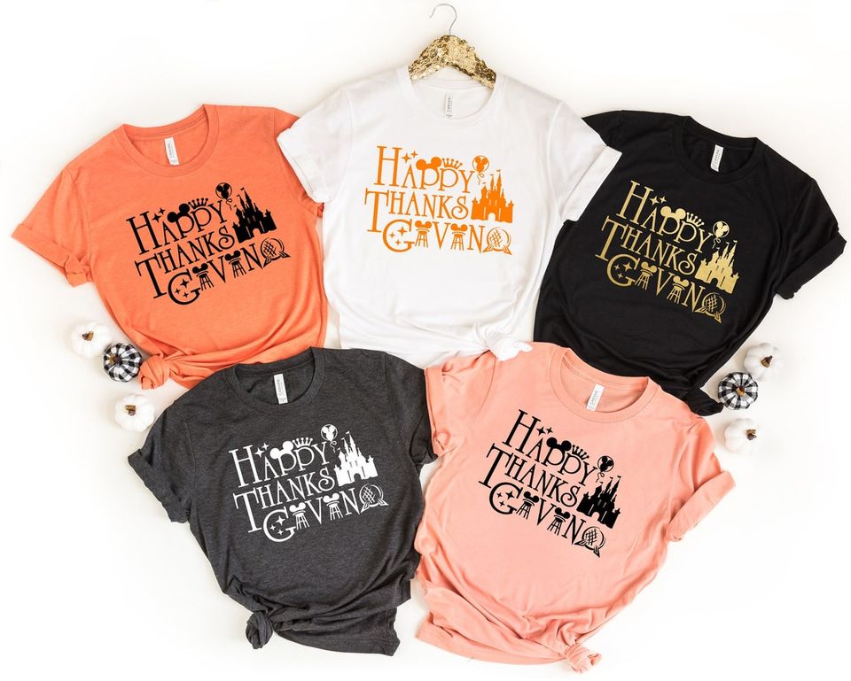 Happy Thanksgiving Disney Castle Vacation Family Matching T Shirt