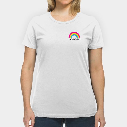 She/Her Pronouns Pansexual Rainbow - Pansexual - T-Shirt