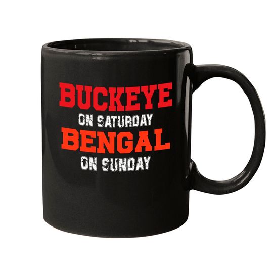 Buckeye On Saturday Bengal On Sunday Cincinnati Ohio Vintage Mugs