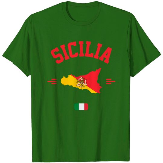Sicily For Travelers With Flag T Shirt