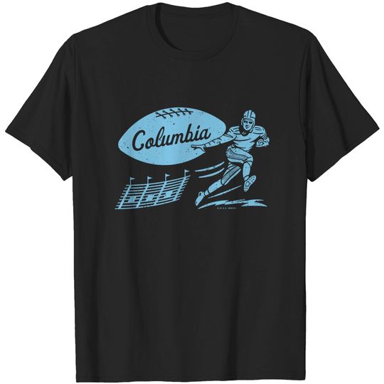 Vintage College Football - Columbia Lions (Blue Columbia Wordmark) - Columbia University - T-Shirt