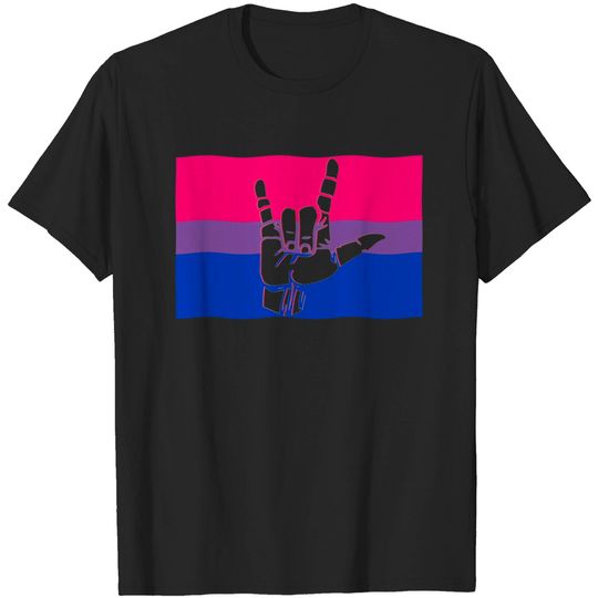 Bisexual Pride Flag and Love Sign, LGBT Gift T-Shirt