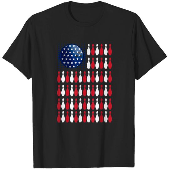American Flag Bowling Shirt | Bowler Gifts For Bowling Team T-Shirt