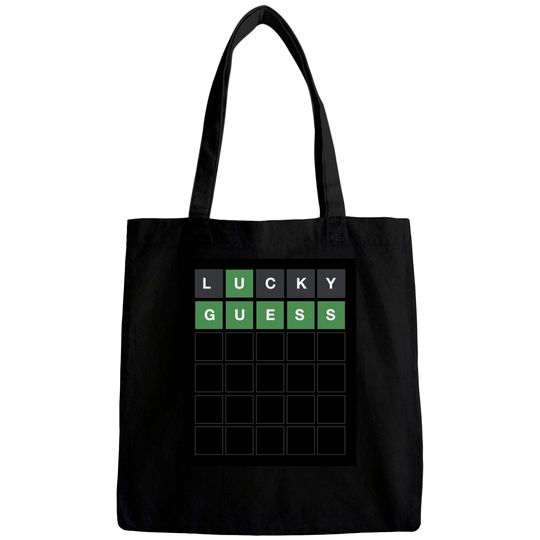 Wordle Lucky Guess  Funny Wordl Grid Word Game Design Bags