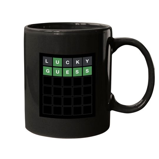 Wordle Lucky Guess  Funny Wordl Grid Word Game Design Mugs