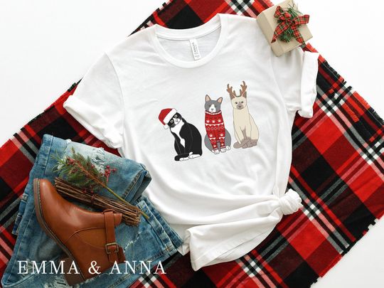 Christmas Cat Shirt, Cat Shirt, Christmas Shirts, Cat Lover Gift, Funny Cat Shirt