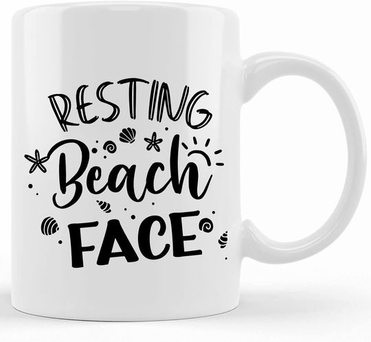 Resting Beach Face Ceramic Novelty Coffee Tea Mug Starfish