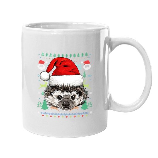Hedgehog Ugly Christmas Santa Mugs