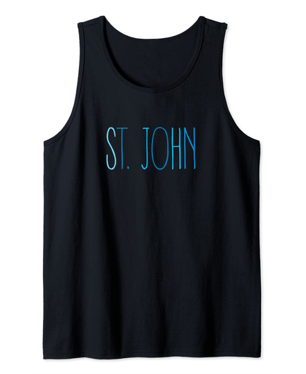 St. John USVI Blue Lettering Tank Top