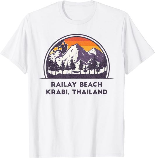 Railay Beach in Krabi Thailand Rock Climbing Hiking T-Shirt