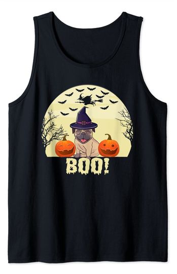 Boo Halloween Pug Lover Spooky Tank Top