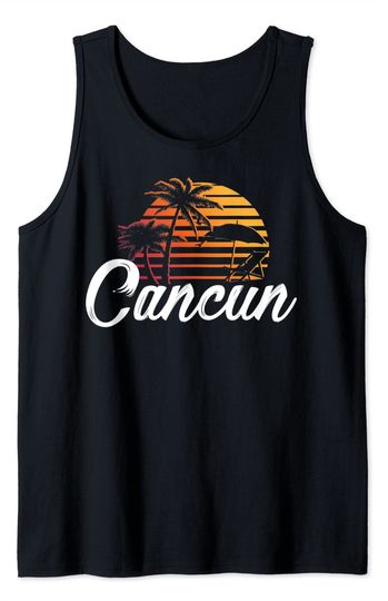 Cancun Mexico Beach Palm Tree Design Party Destination Gift Tank Top