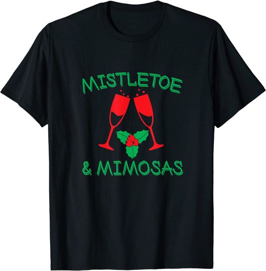 Mistletoe Mimosas Christmas Holiday T-Shirt