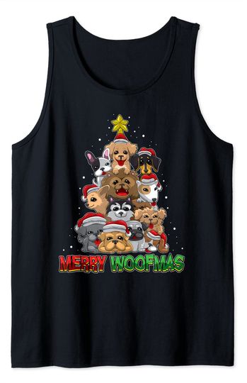 Merry Woofmas - Merry Christmas For Dog Lovers Tank Top