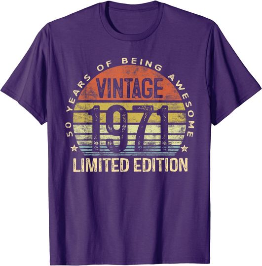 50 Year Old Gifts Vintage 1971 Limited Edition 50th Birthday T-Shirt