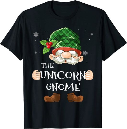 Unicorn Gnome Matching Family Group Christmas Party Pajama T-Shirt
