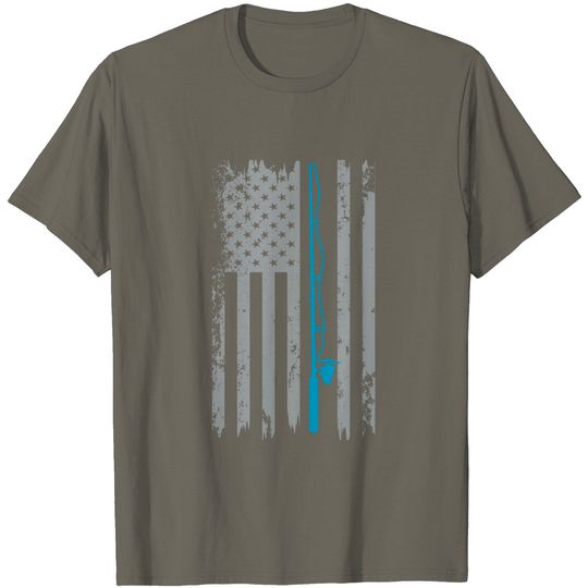 American Flag Fishing Shirt Vintage Fishing Tshirt T-Shirt