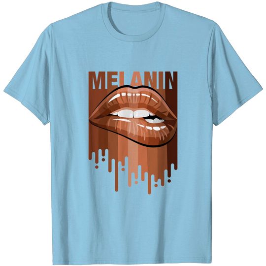 Cool Melanin Girl Lips Graphic Tees, Black Girls Magic Style T-Shirt