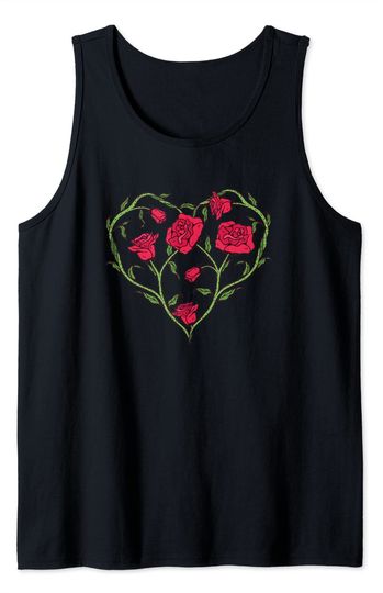 Red Roses Aesthetic Tank Top Red Roses Heart Aesthetic Soft Grunge Clothes Goth Punk