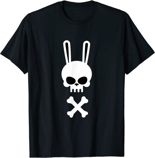 Scary Skull And Crossbones Bad Rabbit Horror Bunny Halloween T-Shirt