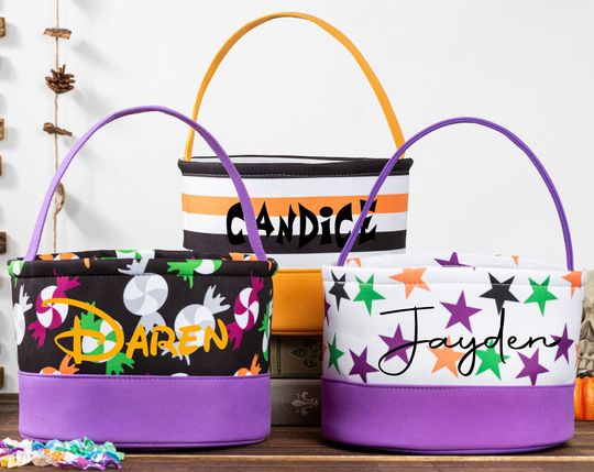 Personalized Halloween Bucket, Trick or Treat Bags/Buckets