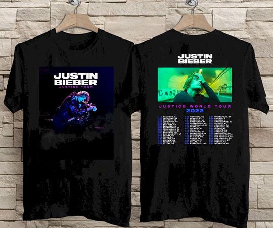 Justin Bieber Justice World Tour 2022 T-Shirt, John Mayer Tour Shirt, Vtg Concert Tour 2022 T Shirt