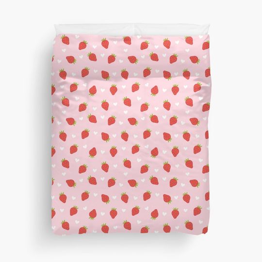 Strawberry pink pattern Duvet Cover
