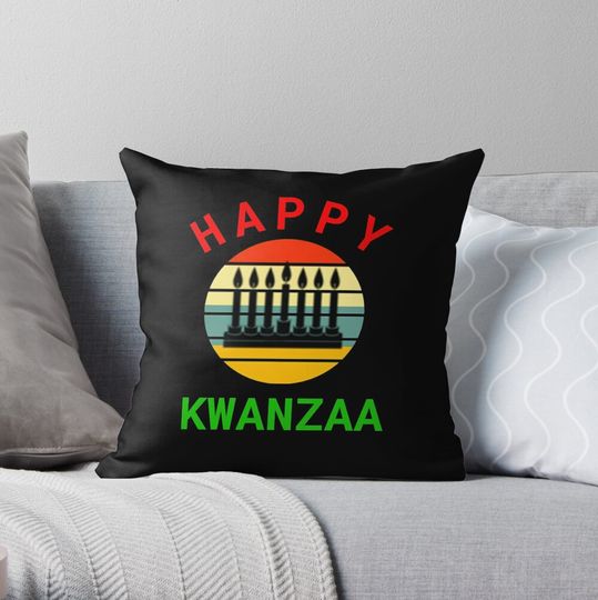 Happy Kwanzaa African Celebration Gift Africa Black History Throw Pillow