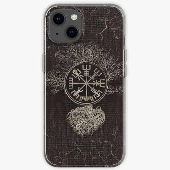 Vegvisir  and Tree of life  -Yggdrasil  iPhone Case